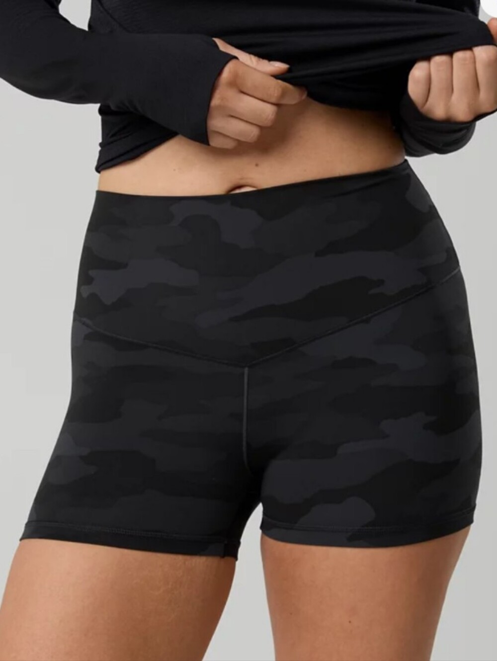 lululemon athletica Black Camo High-Rise Athletic Shorts